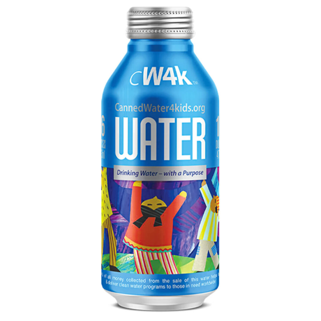 CW4K Premium Water in 16oz Aluminum Bottles (24 Pack) CannedWater4kids